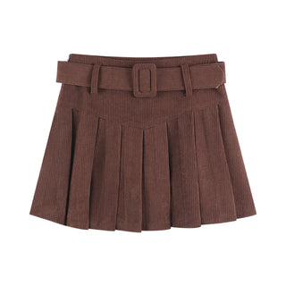 Corduroy Pleated Skirt