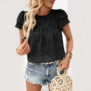 Ruffled Short Sleeves Shirt