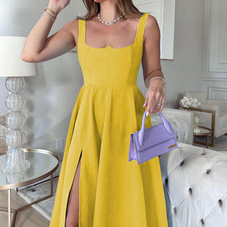 Stylish Sleeveless Midi Strap Dress