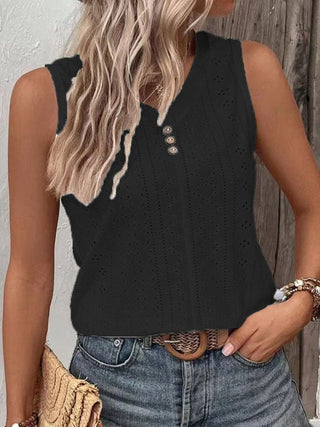 Casual Round Neck Vest T-shirt Black Front View, Sizes Small, Medium, Large, X-Large, XX-Large, XXX-Large