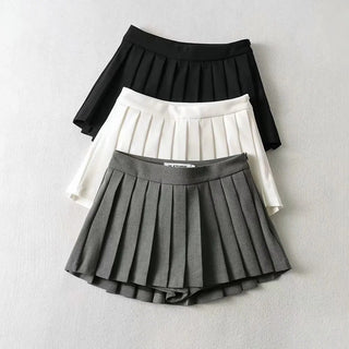 High Waist Pleated Skirt Black