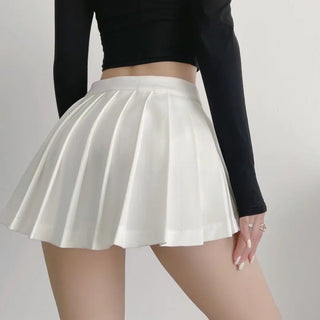 High Waist Pleated Skirt Black