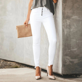 Ladies Jeans Stretch White