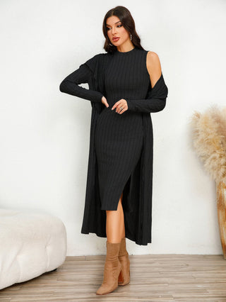 Long Sleeve Dress Suit Black