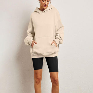 Oversized Hoodies Fleece Sweater Apricot