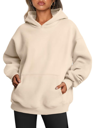 Oversized Hoodies Fleece Sweater Apricot