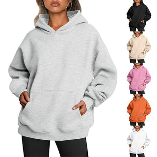 Oversized Hoodies Fleece Sweater Apricot