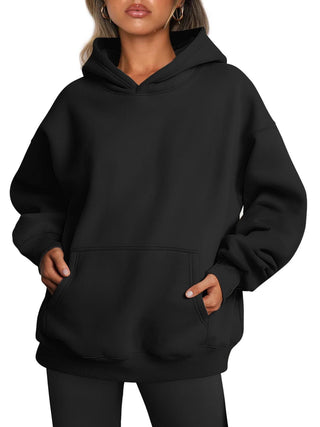 Oversized Hoodies Fleece Sweater Black