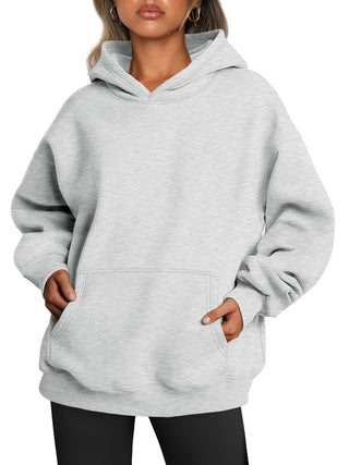 Oversized Hoodies Fleece Sweater Light Grey