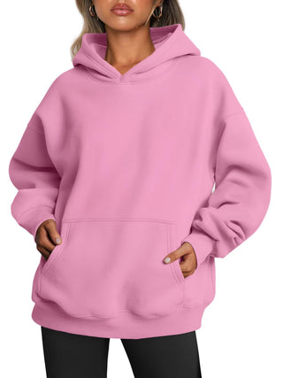 Oversized Hoodies Fleece Sweater Pink