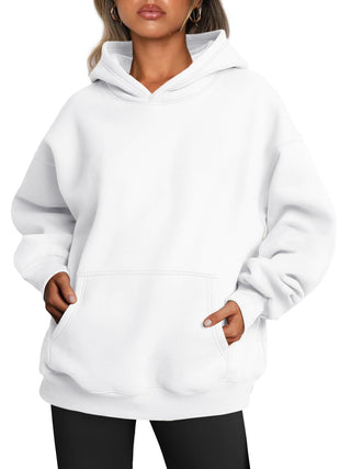 Oversized Hoodies Fleece Sweater White