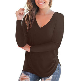 Pullover Cotton Bottoming Shirt Brown