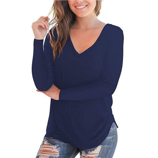 Pullover Cotton Bottoming Shirt Dark Blue