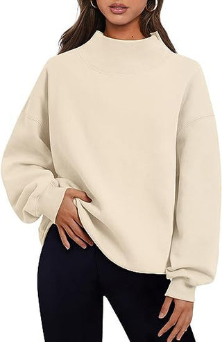 Pullover Sweatshirt Round Neck Apricot