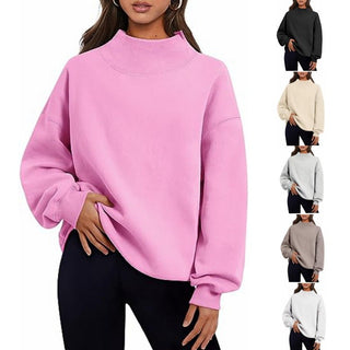 Pullover Sweatshirt Round Neck Apricot