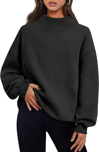 Pullover Sweatshirt Round Neck Black