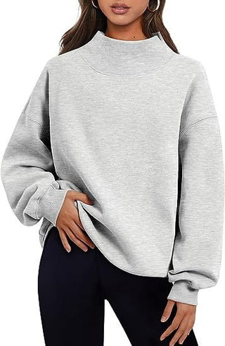 Pullover Sweatshirt Round Neck Light Grey