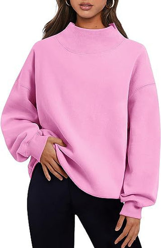 Pullover Sweatshirt Round Neck Pink