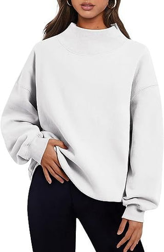 Pullover Sweatshirt Round Neck White