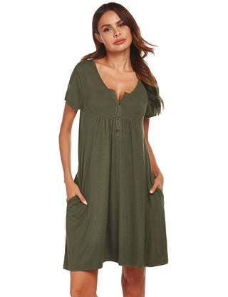 Short Sleeve Dress Army Green