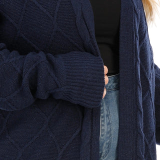 Warm sweater cardigan dark blue