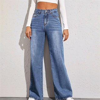 Women's Loose High Waist Wide Leg Jeans Light Blue