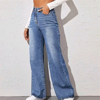 Women's Loose High Waist Wide Leg Jeans Light Blue