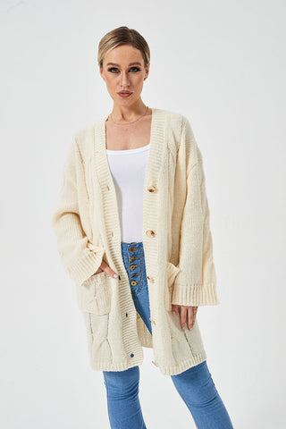 Women's Warm Long Casual Cardigan Sweater Apricot